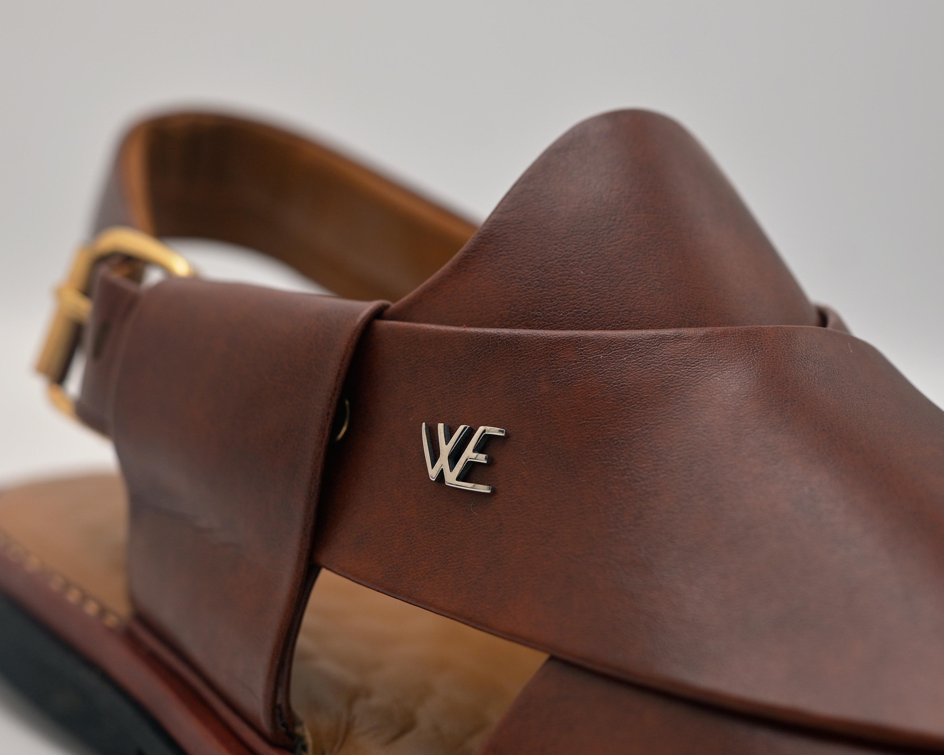 Medicated leather chappal brown