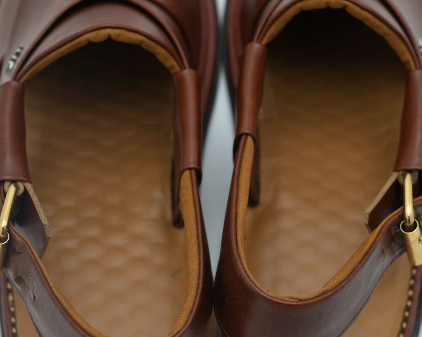 Medicated leather chappal brown