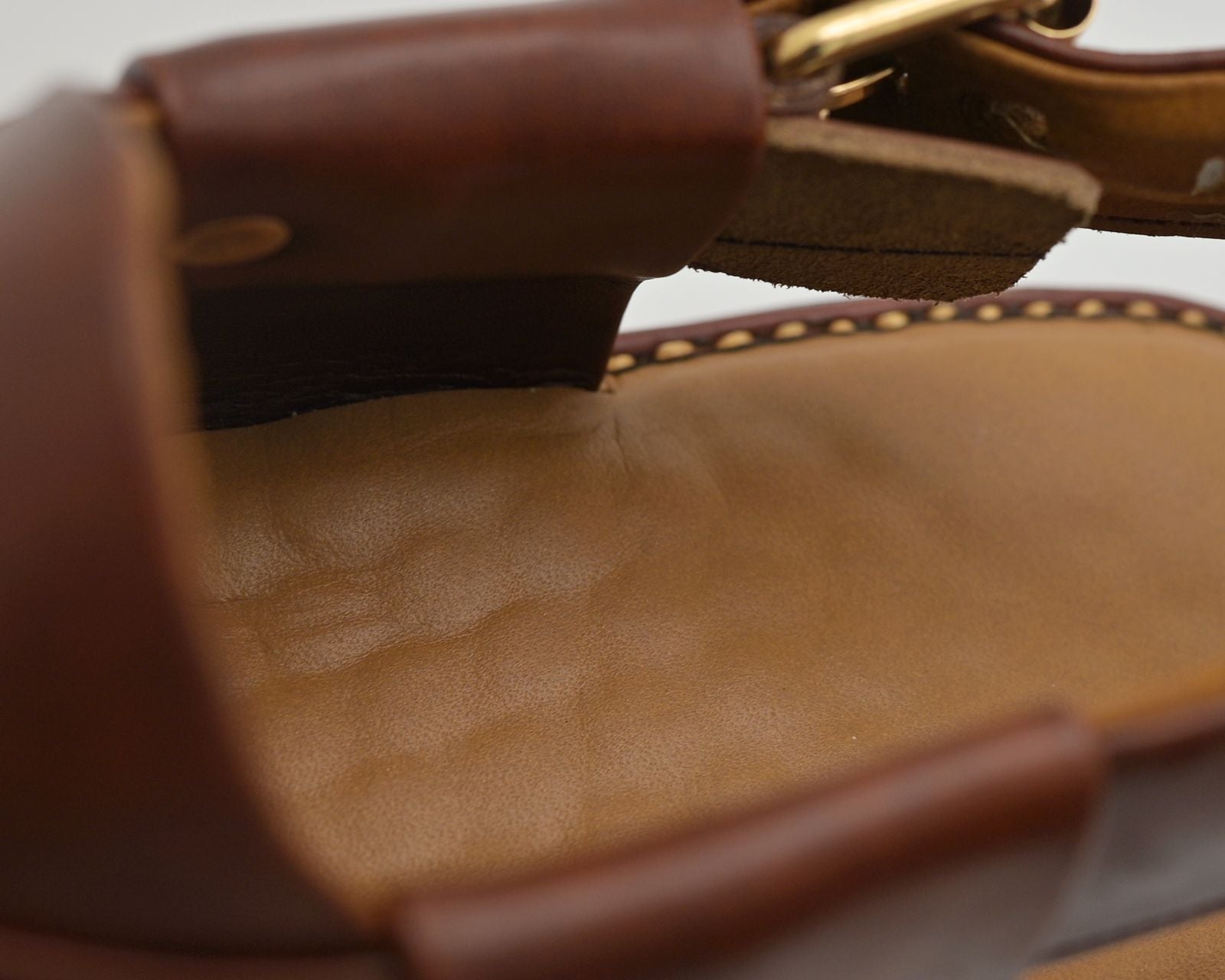 Medicated leather chappal brown