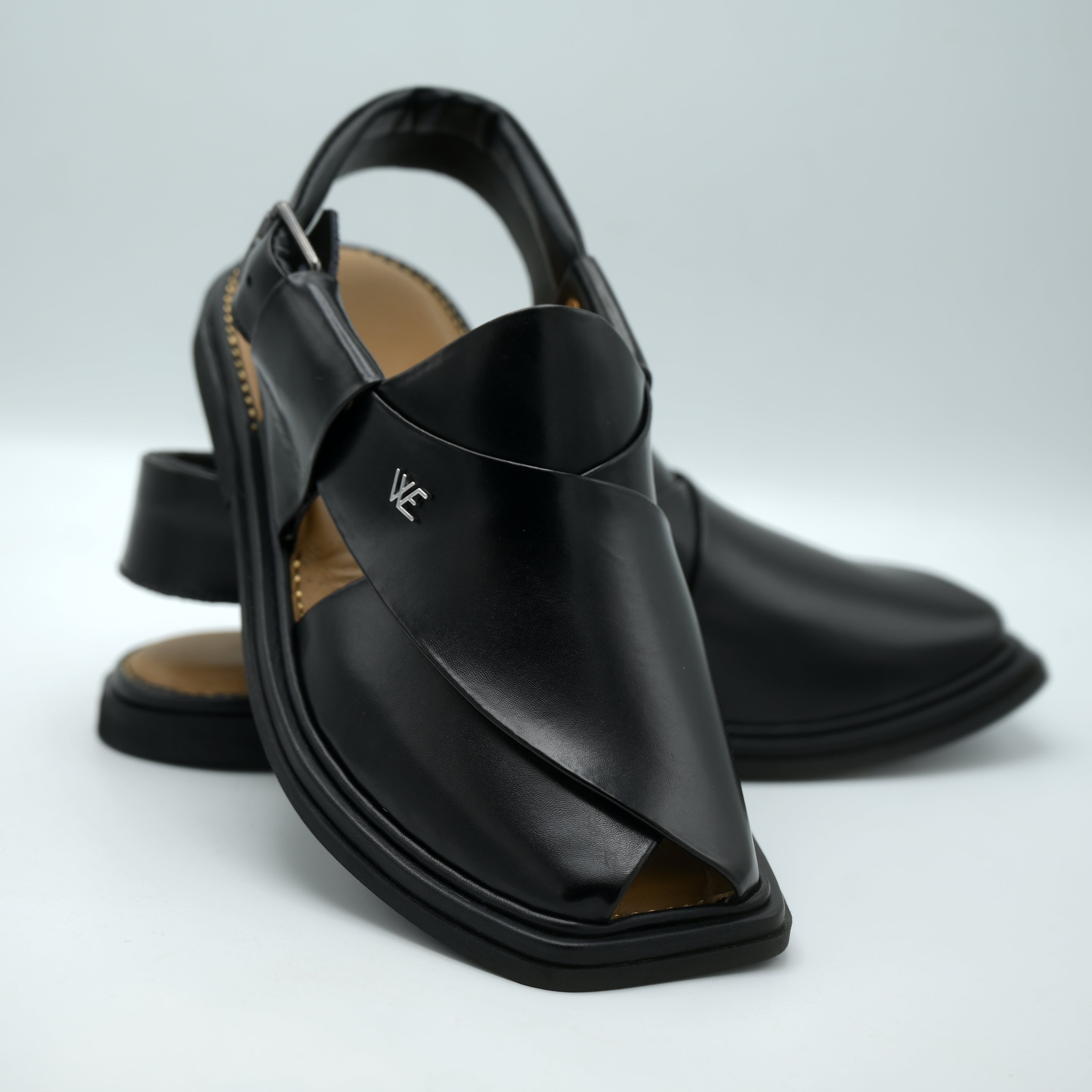Medicated Leather Chappal MC01 Black