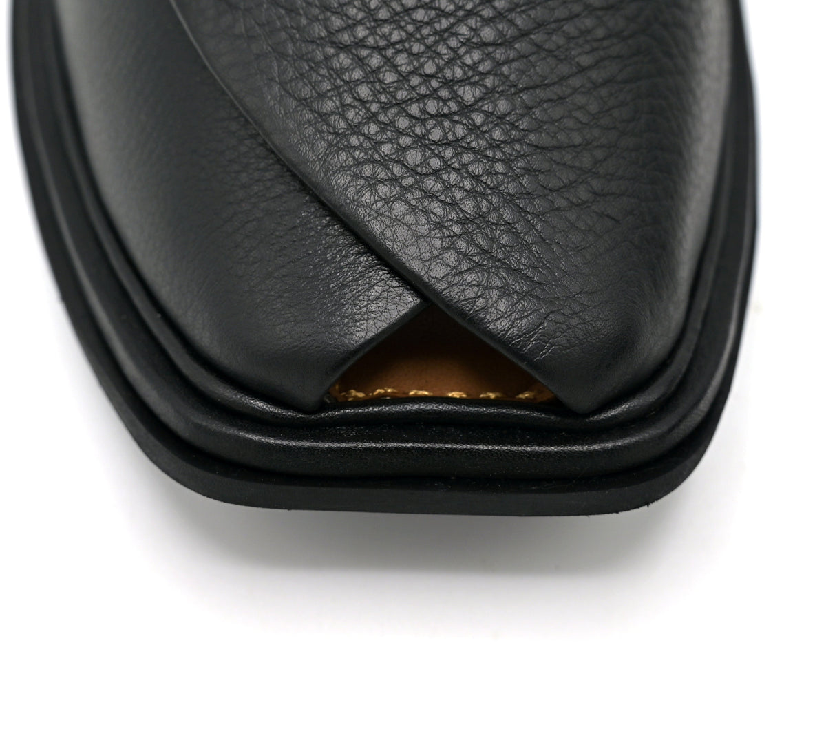 Mild Medicated Leather Chappal MMC01 Black