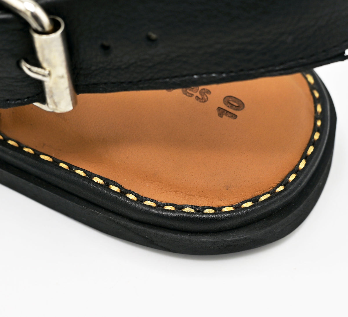 Mild Medicated Leather Chappal MMC01 Black
