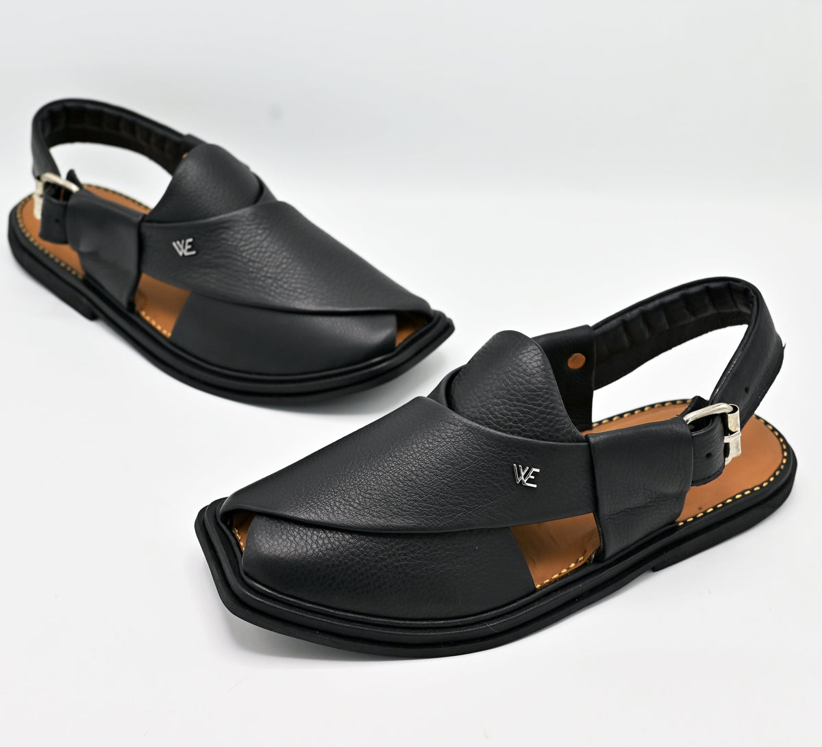 Mild Medicated Leather Chappal MMC01 Black