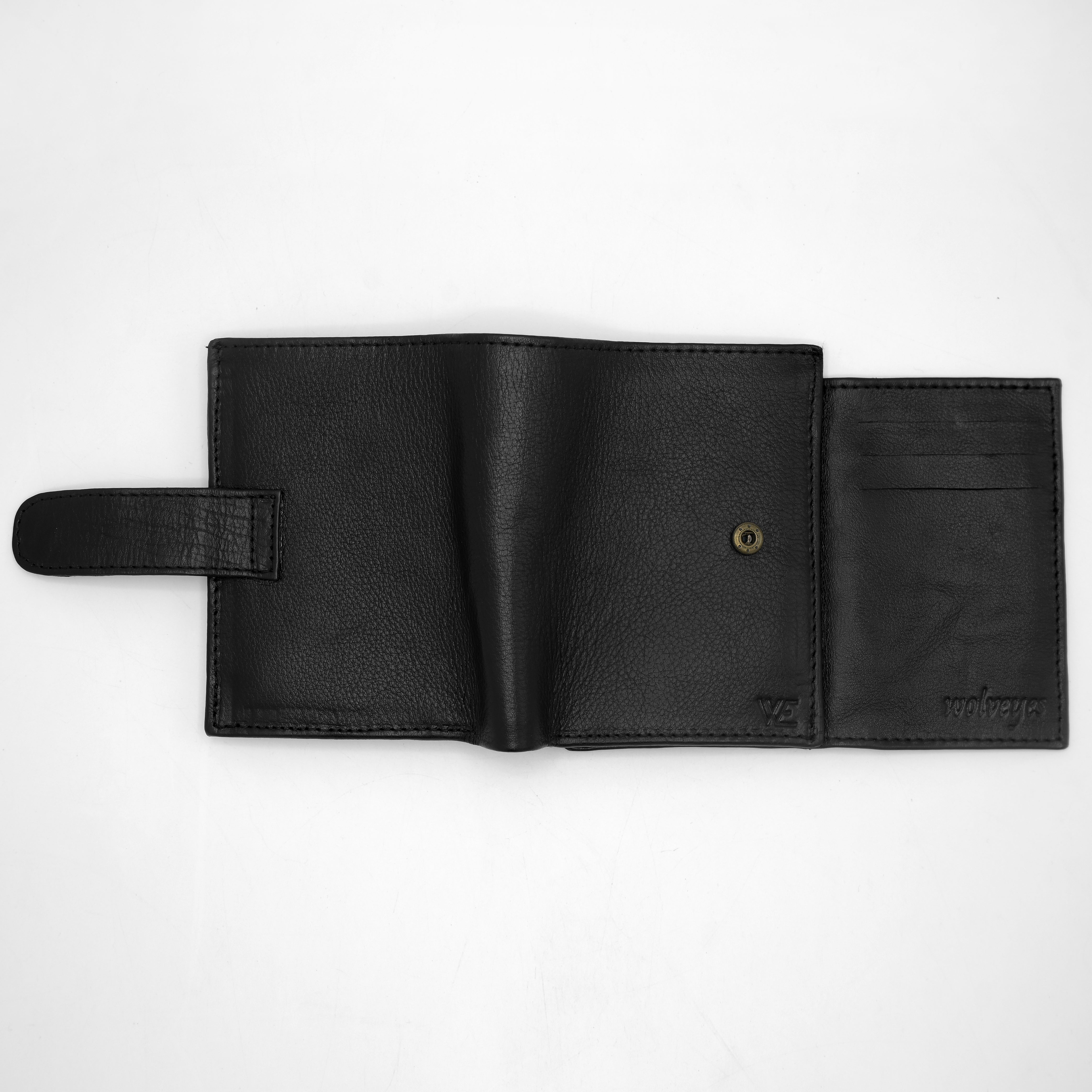 Natural Grain Leather botton Wallet NWB01