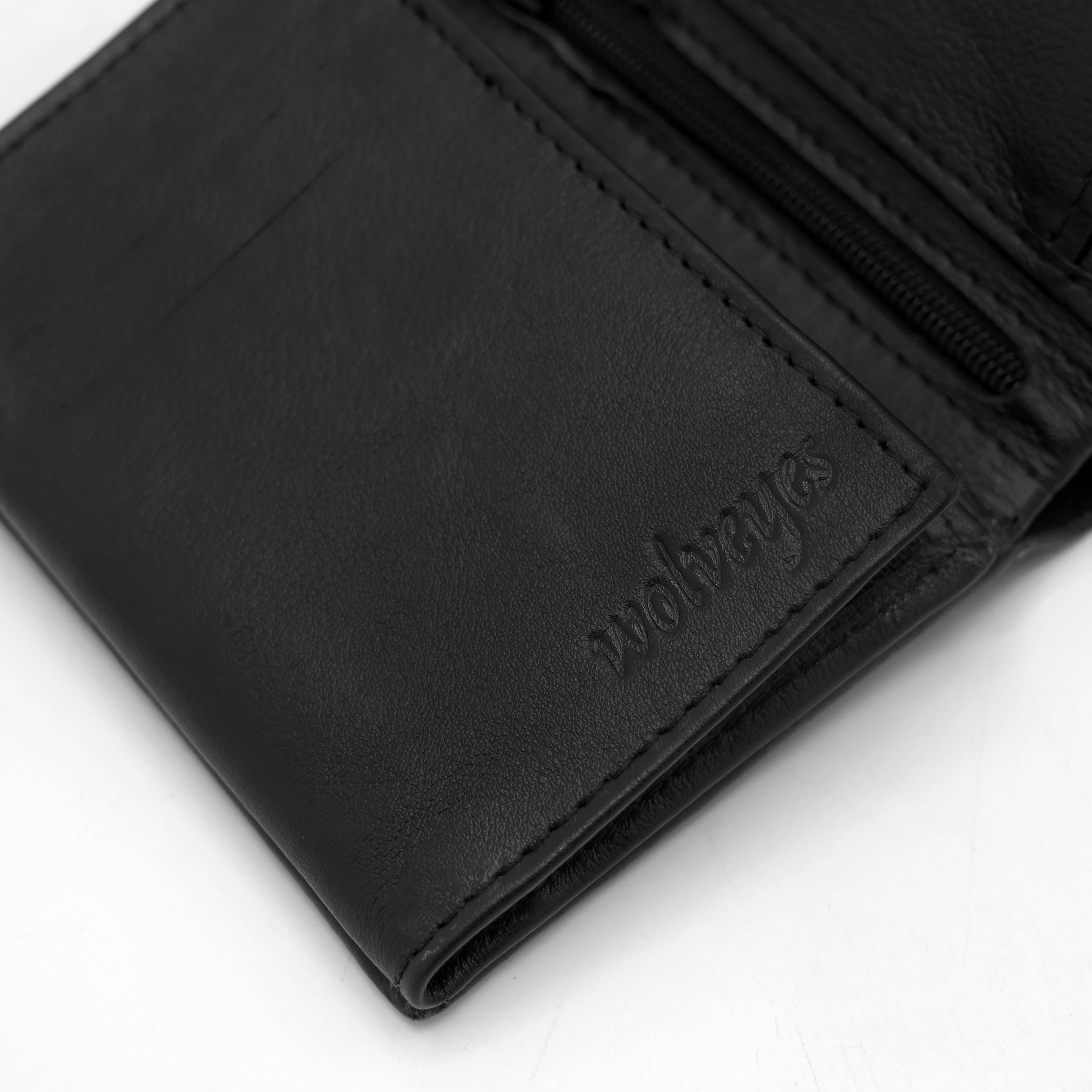 Natural Grain Leather botton Wallet NWB01