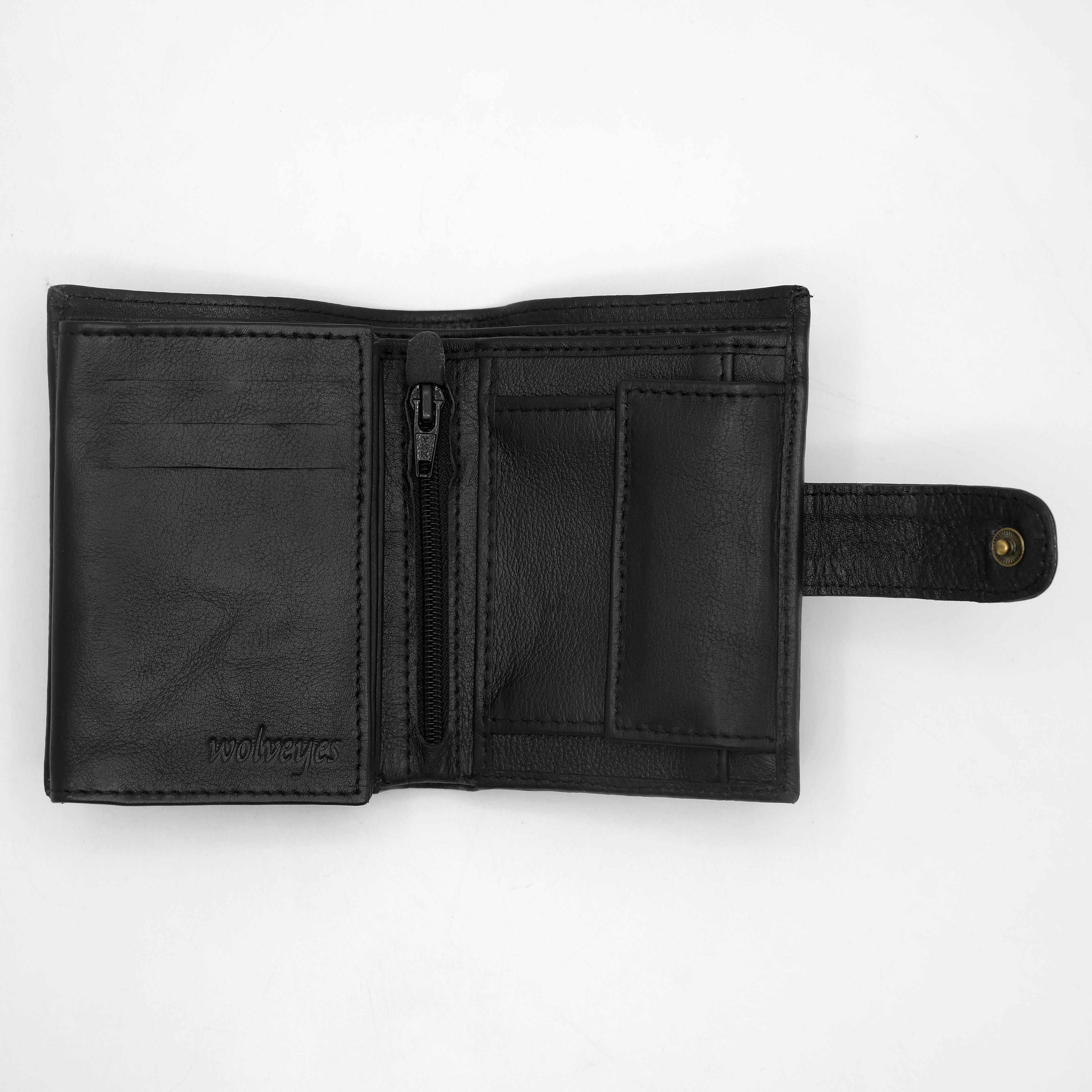 Natural Grain Leather botton Wallet NWB01