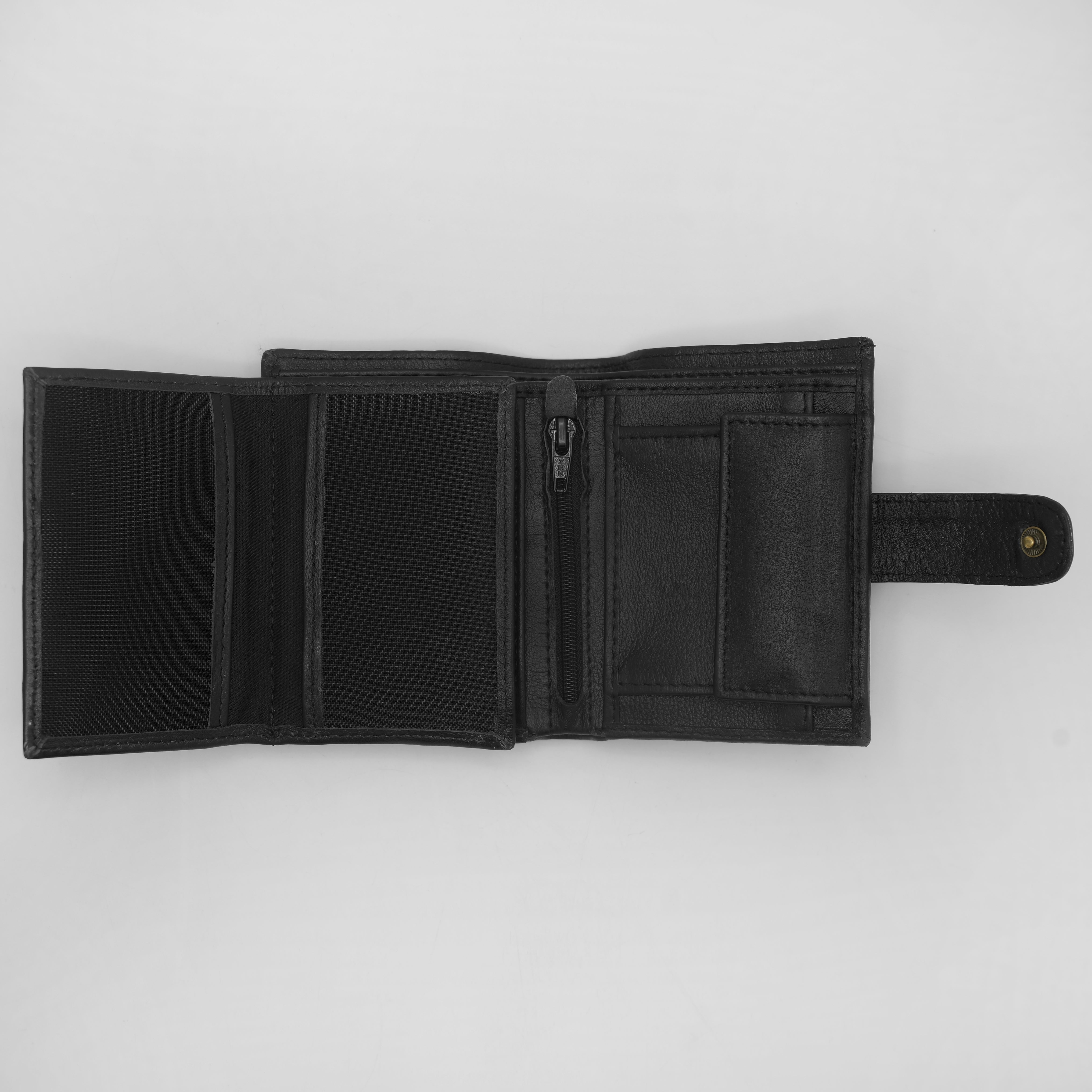 Natural Grain Leather botton Wallet NWB01