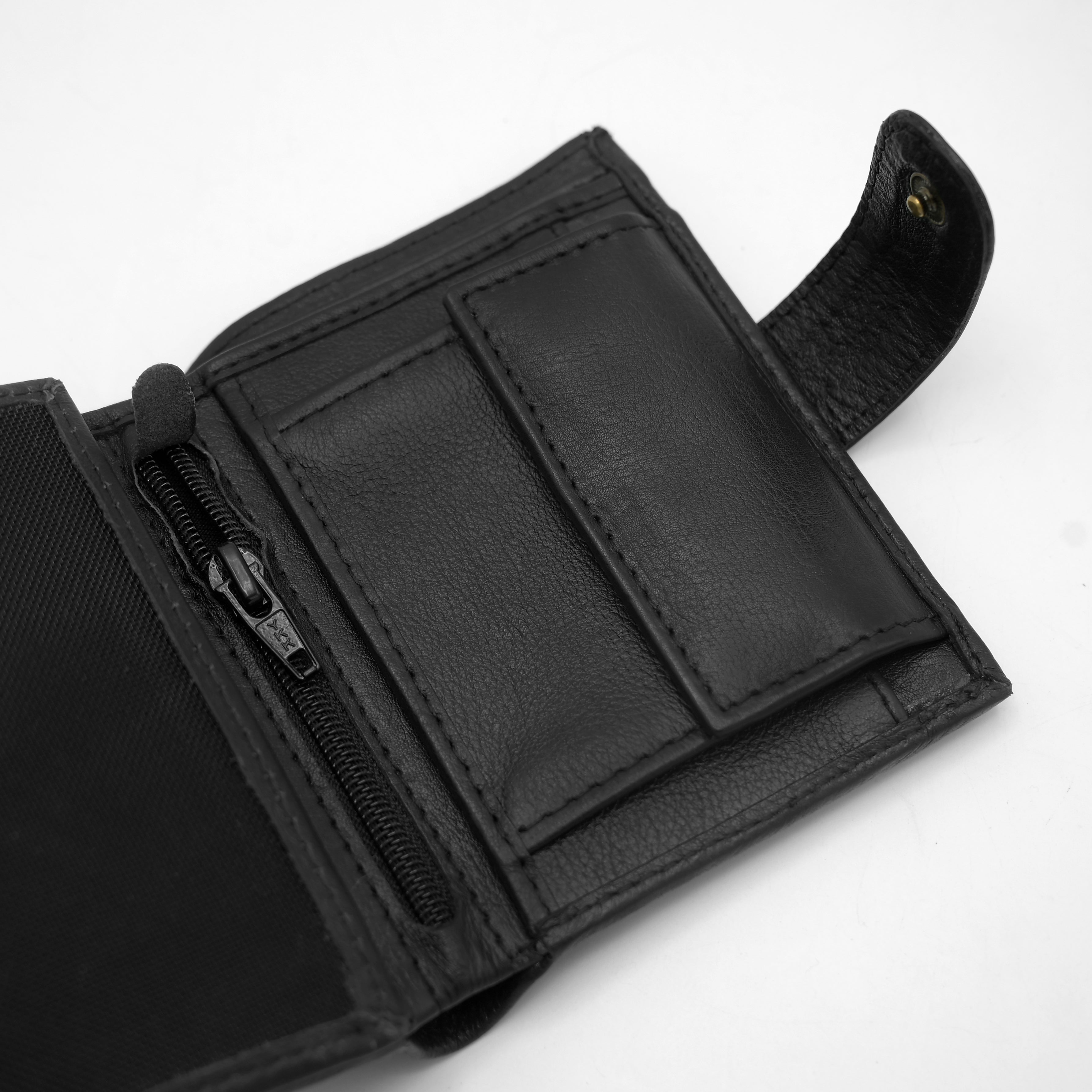 Natural Grain Leather botton Wallet NWB01