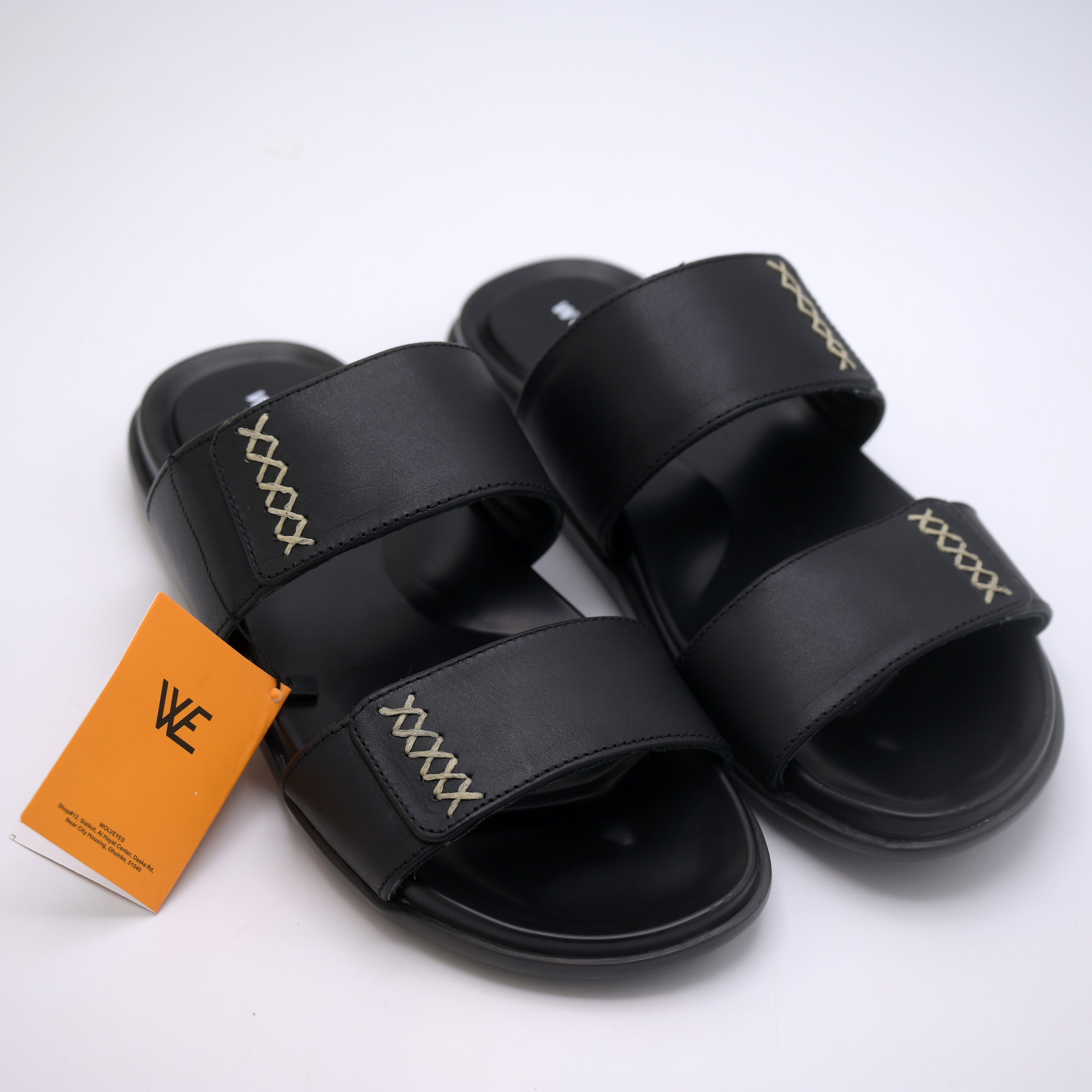 Noir Double Strap Comfortable Slippers (C9)