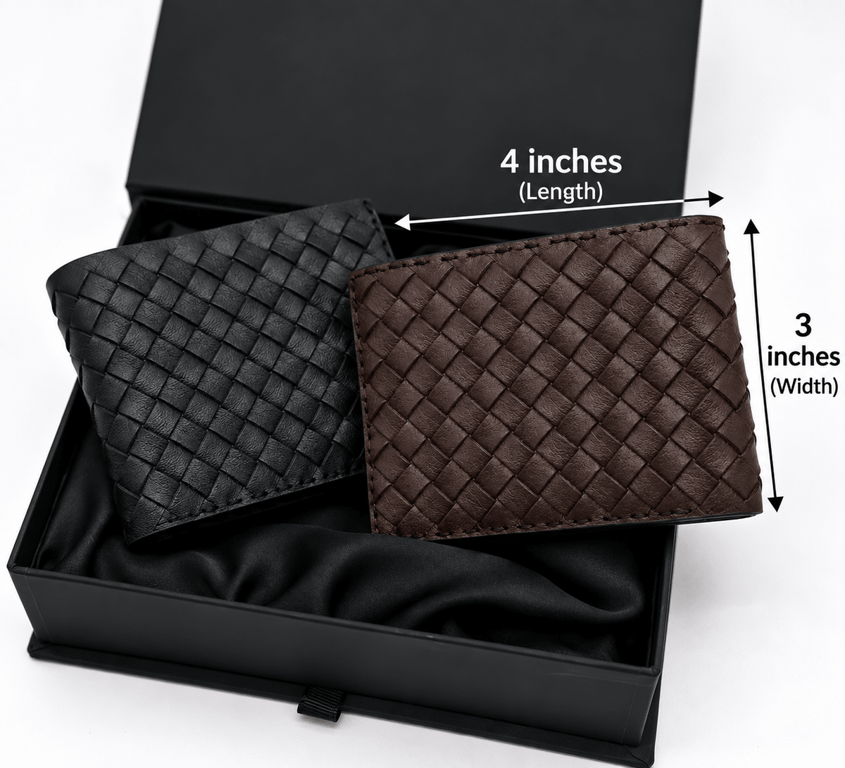 Premium Handwoven Leather Wallet (Brown HWO2)