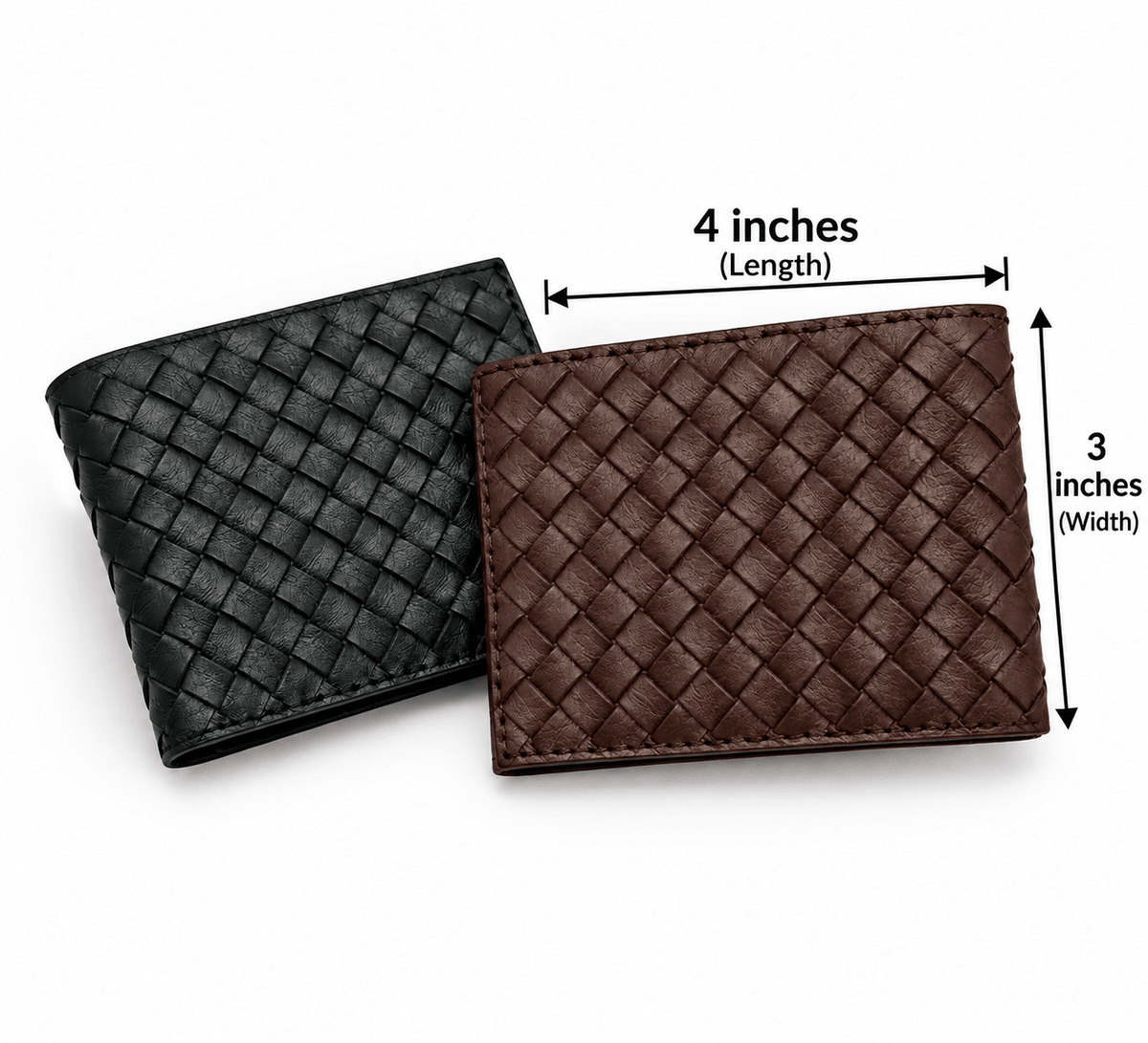Premium Handwoven Leather Wallet (Brown HWO2)
