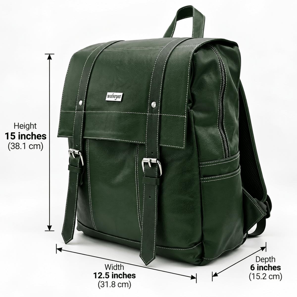 Premium Leather Backpack BP02 (Green)