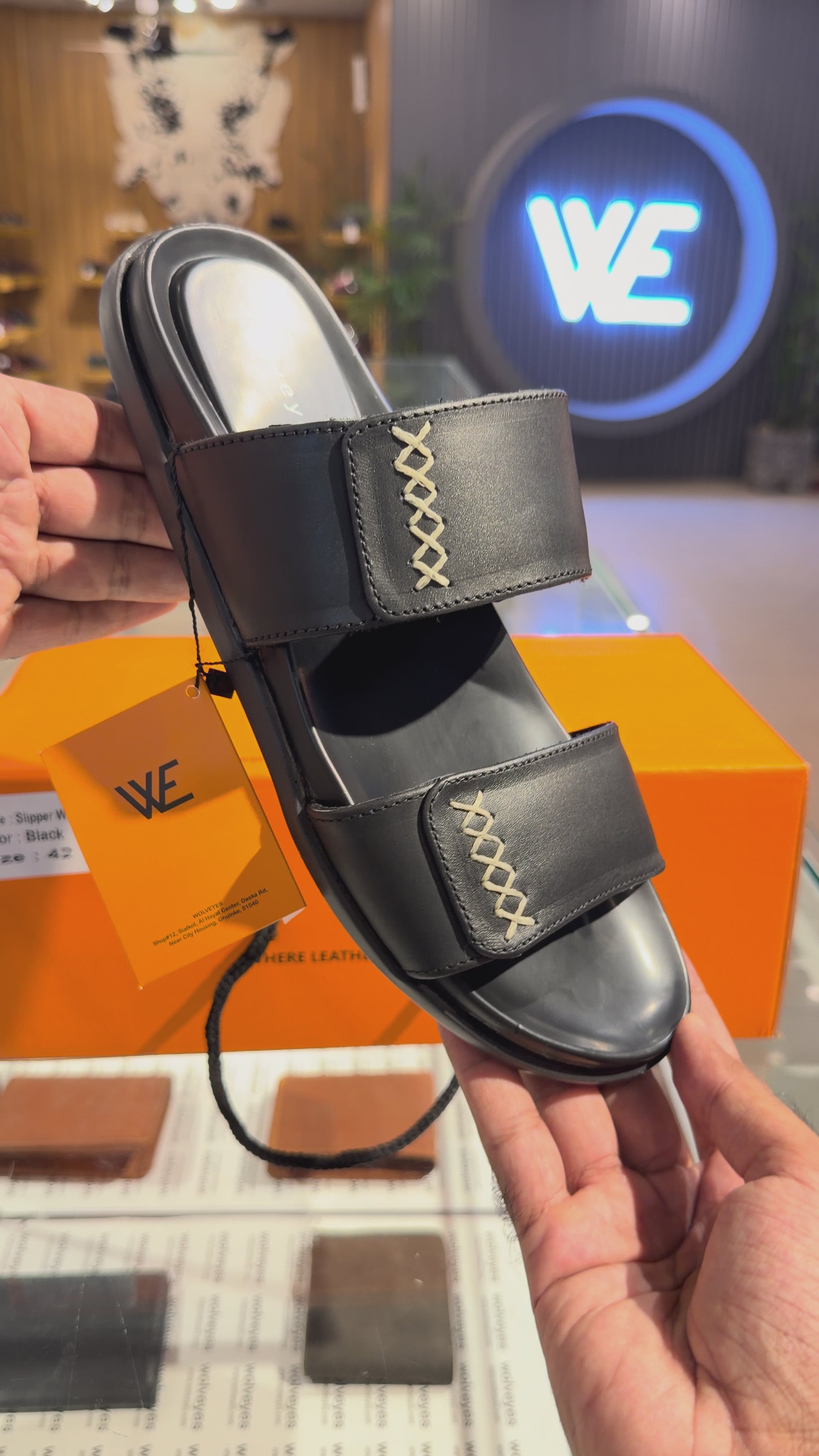 Noir Double Strap Comfortable Slippers (C9)