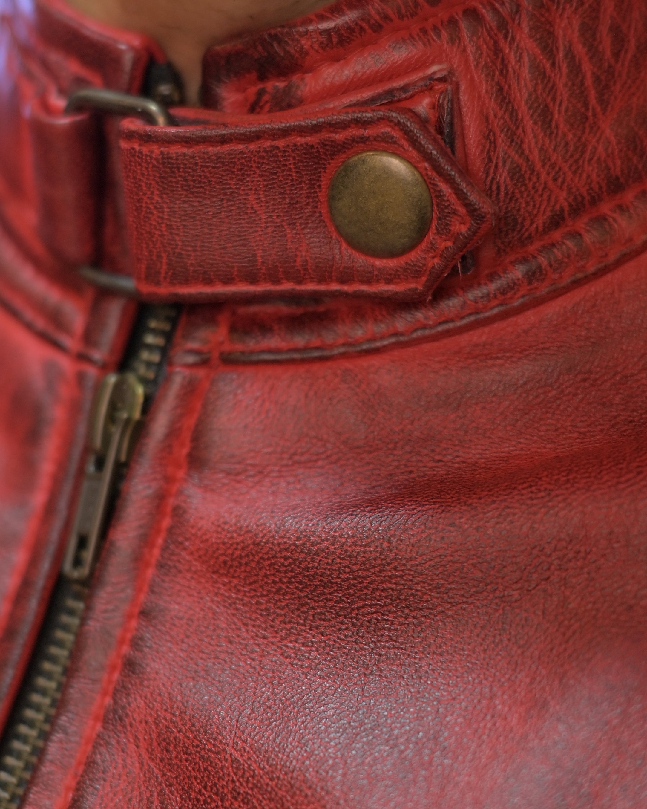 Reddish Leather Jacket (Sf008)