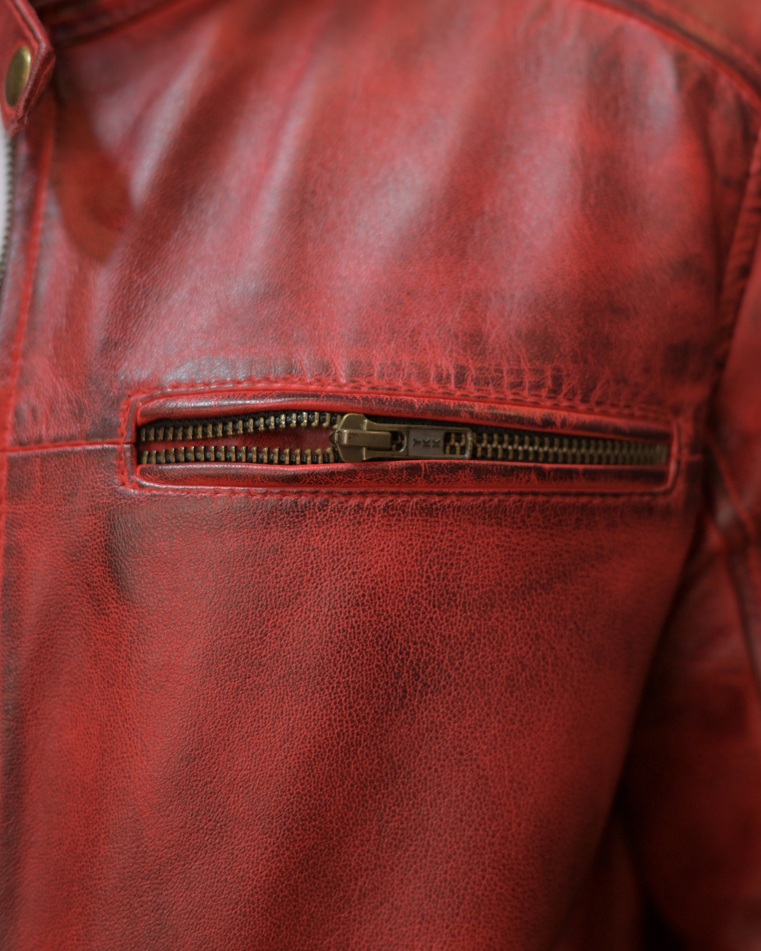 Reddish Leather Jacket (Sf008)