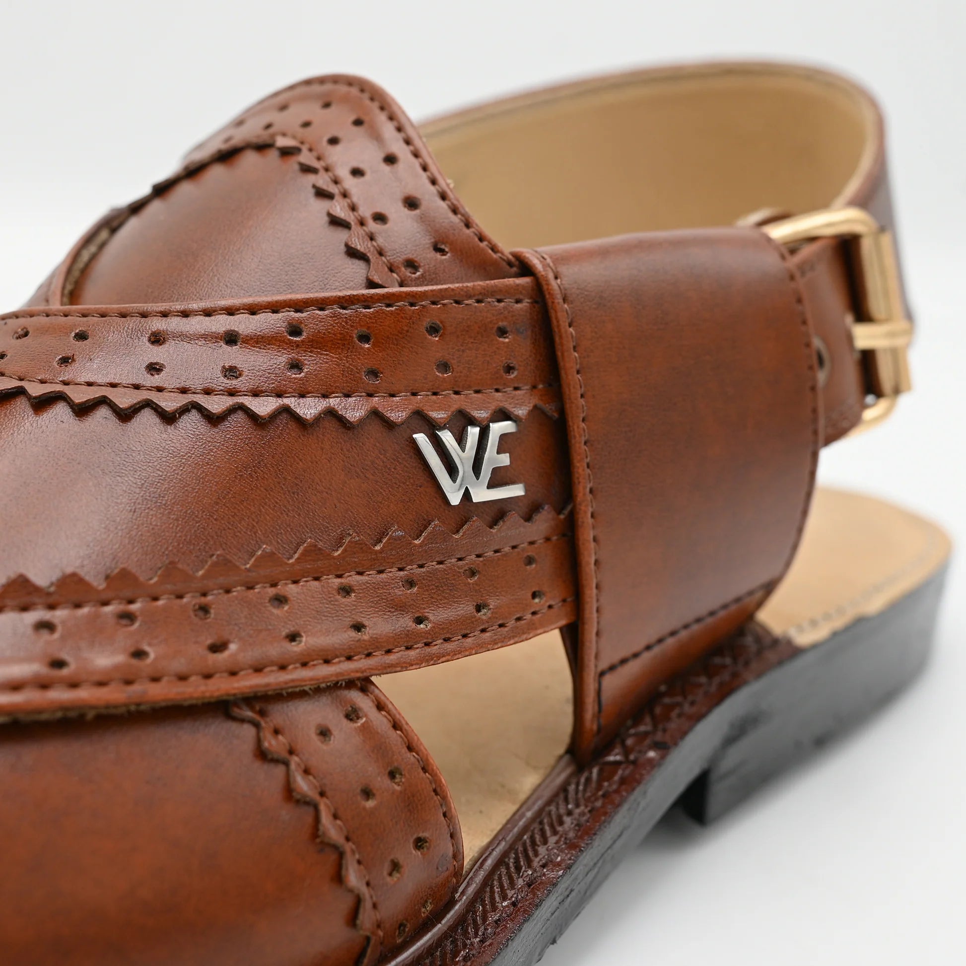 Stylish Leather Chappal WE05 Brown