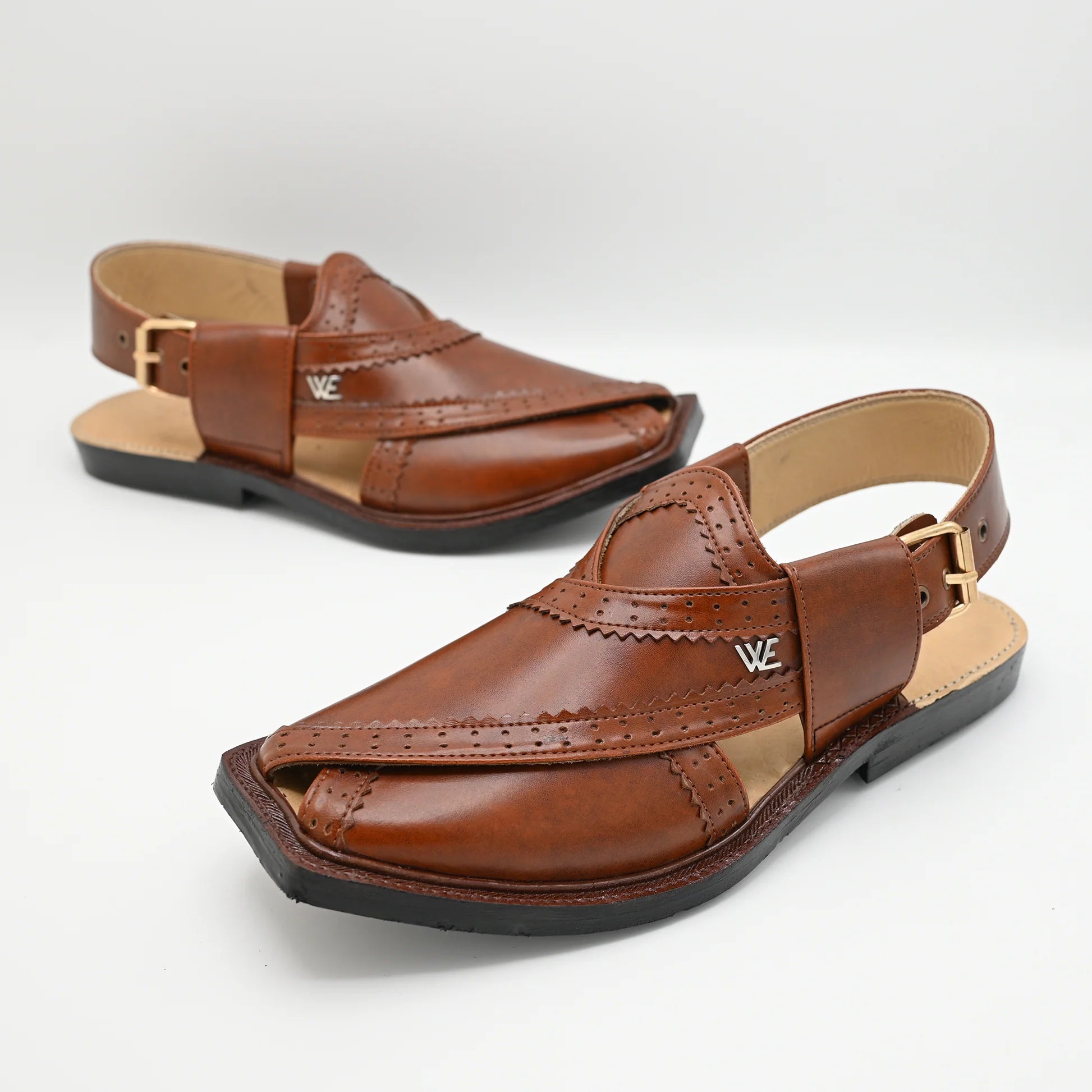 Stylish Leather Chappal WE05 Brown