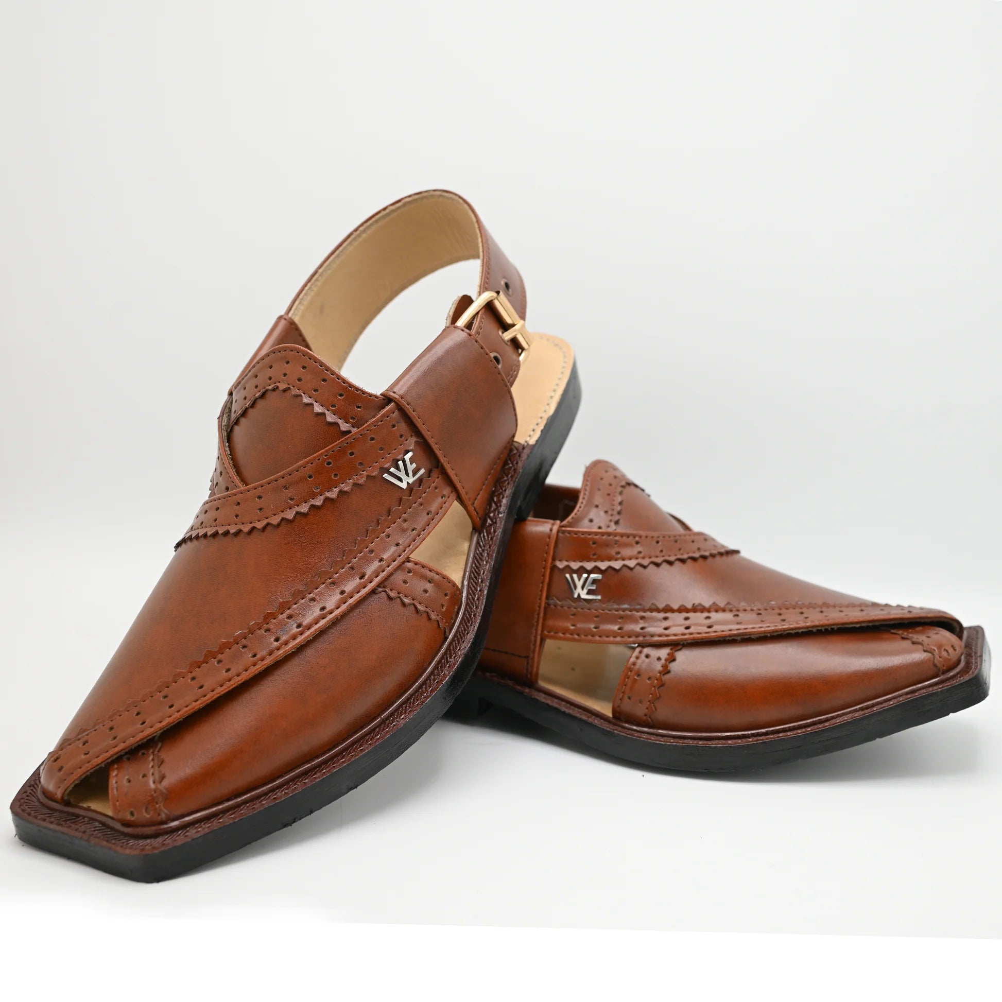 Stylish Leather Chappal WE05 Brown