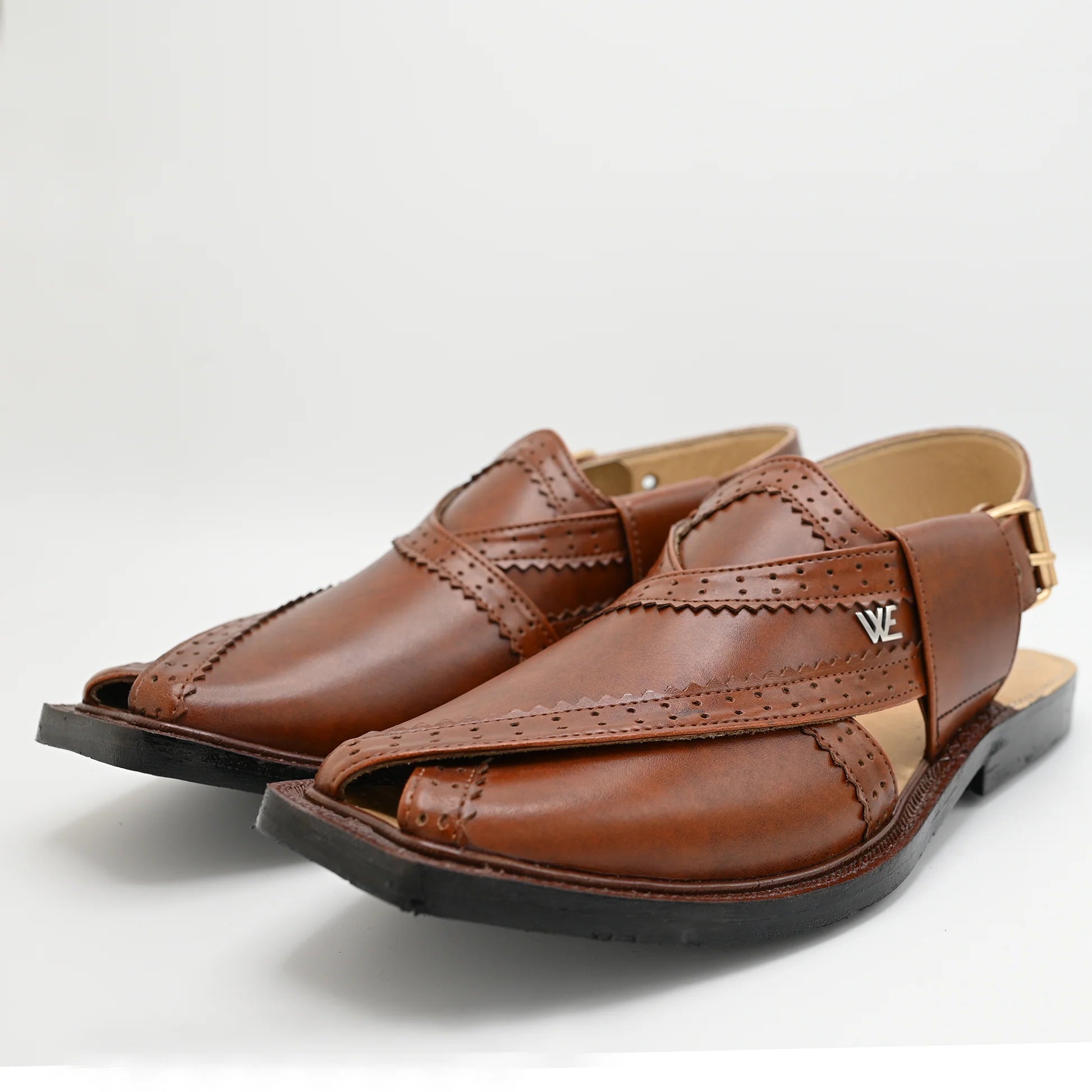 Stylish Leather Chappal WE05 Brown