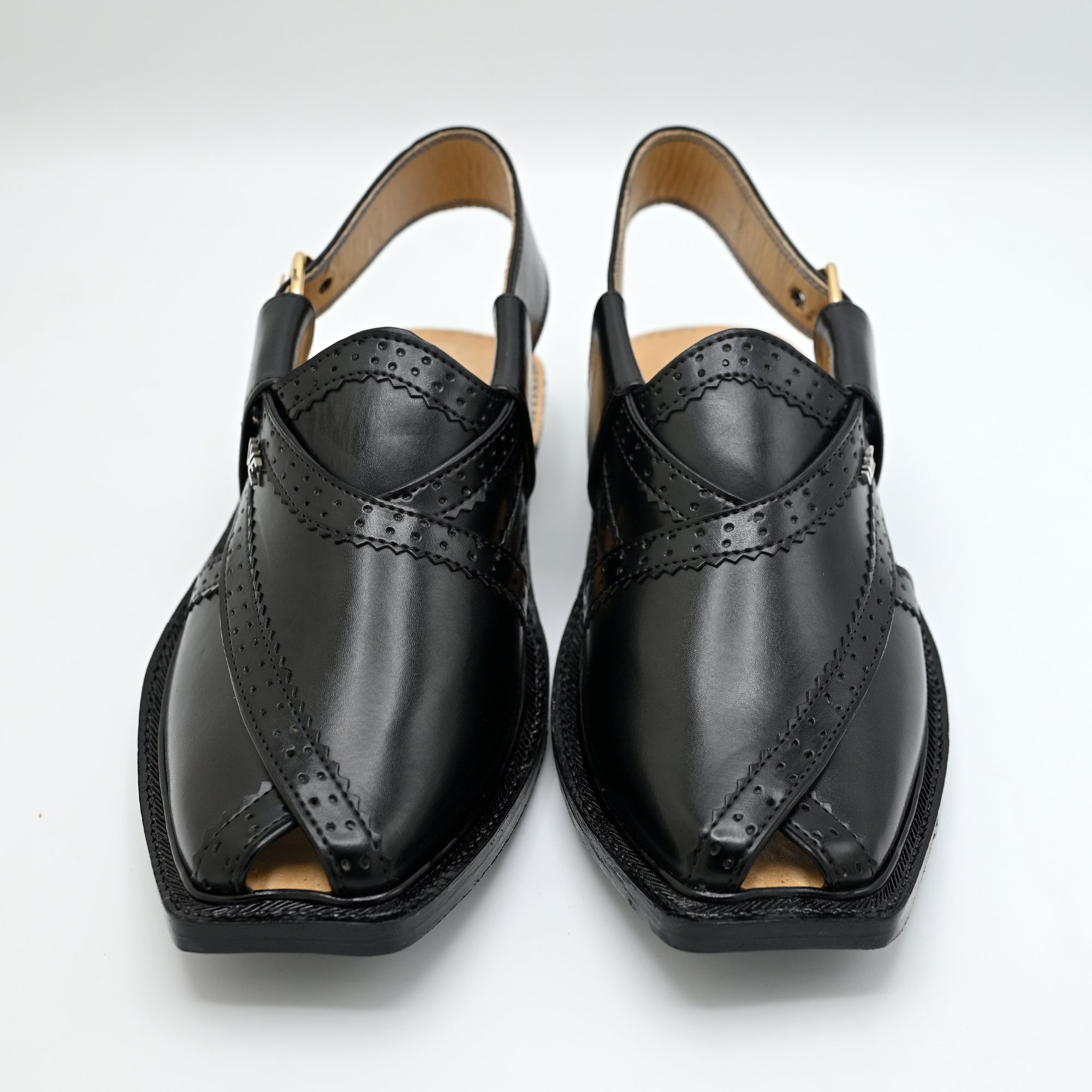 Stylish Norozi Leather Chappal Black