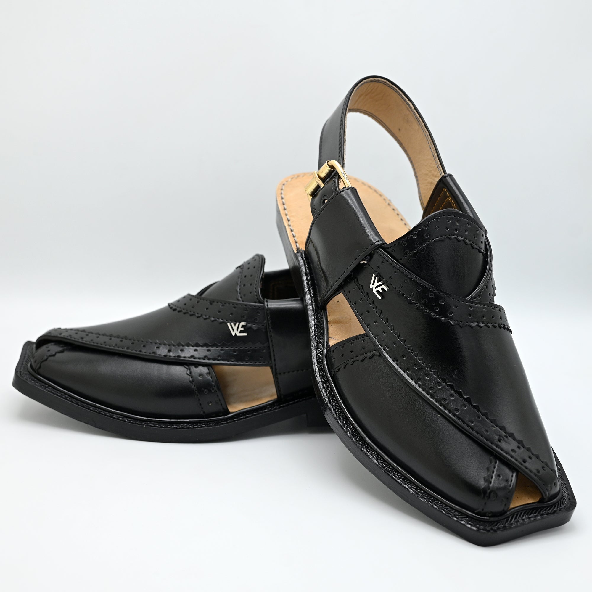 Stylish Norozi Leather Chappal Black