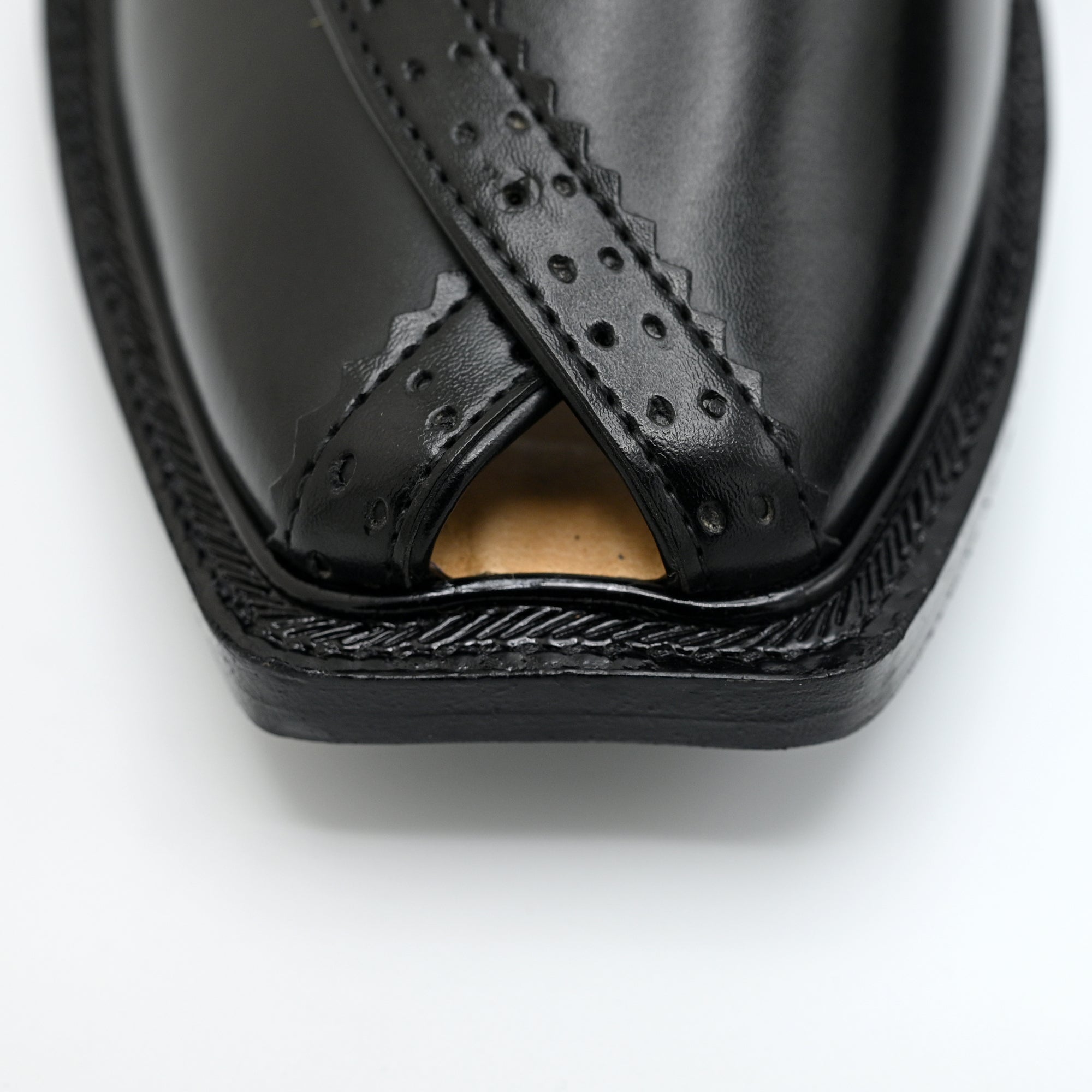 Stylish Norozi Leather Chappal Black