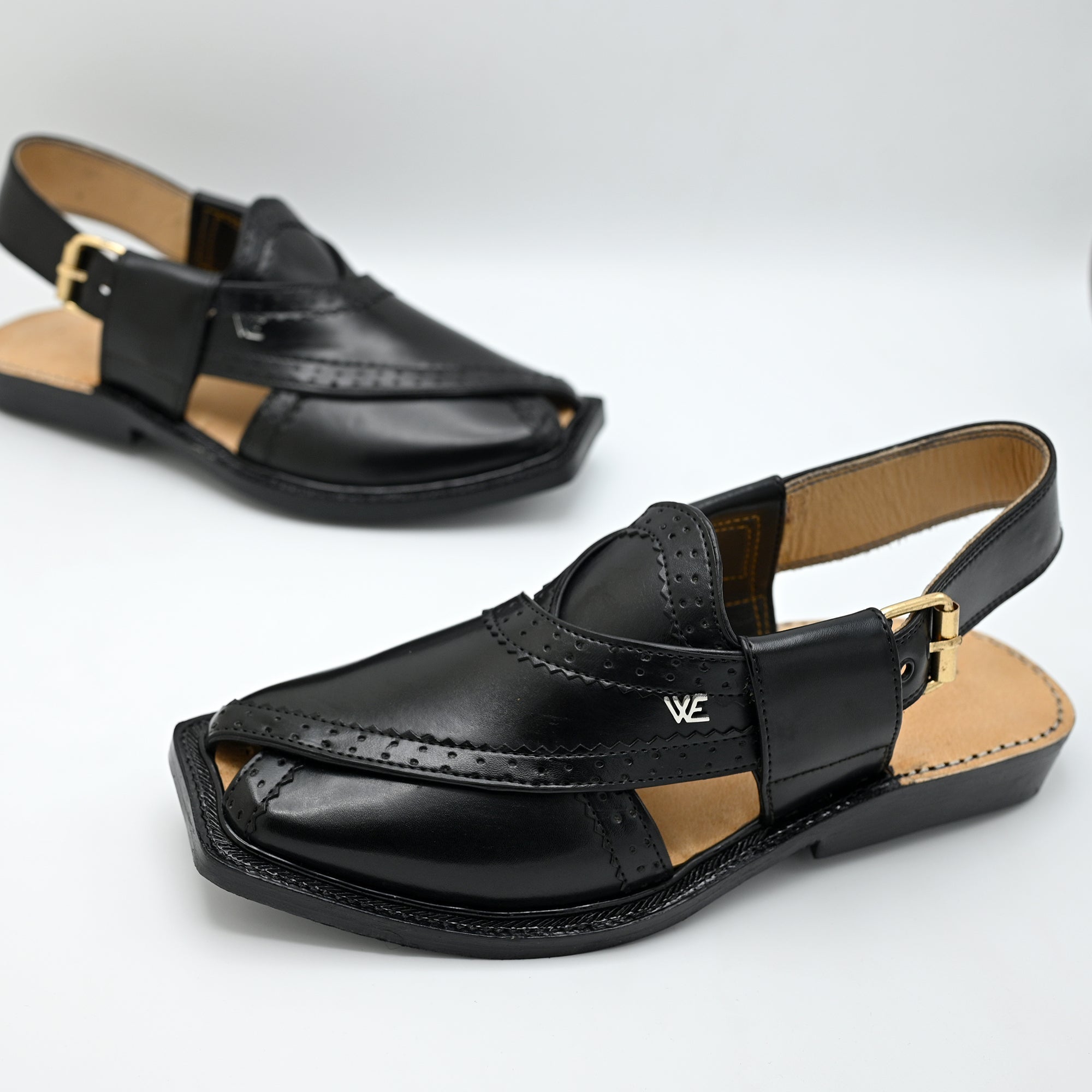 Stylish Norozi Leather Chappal Black