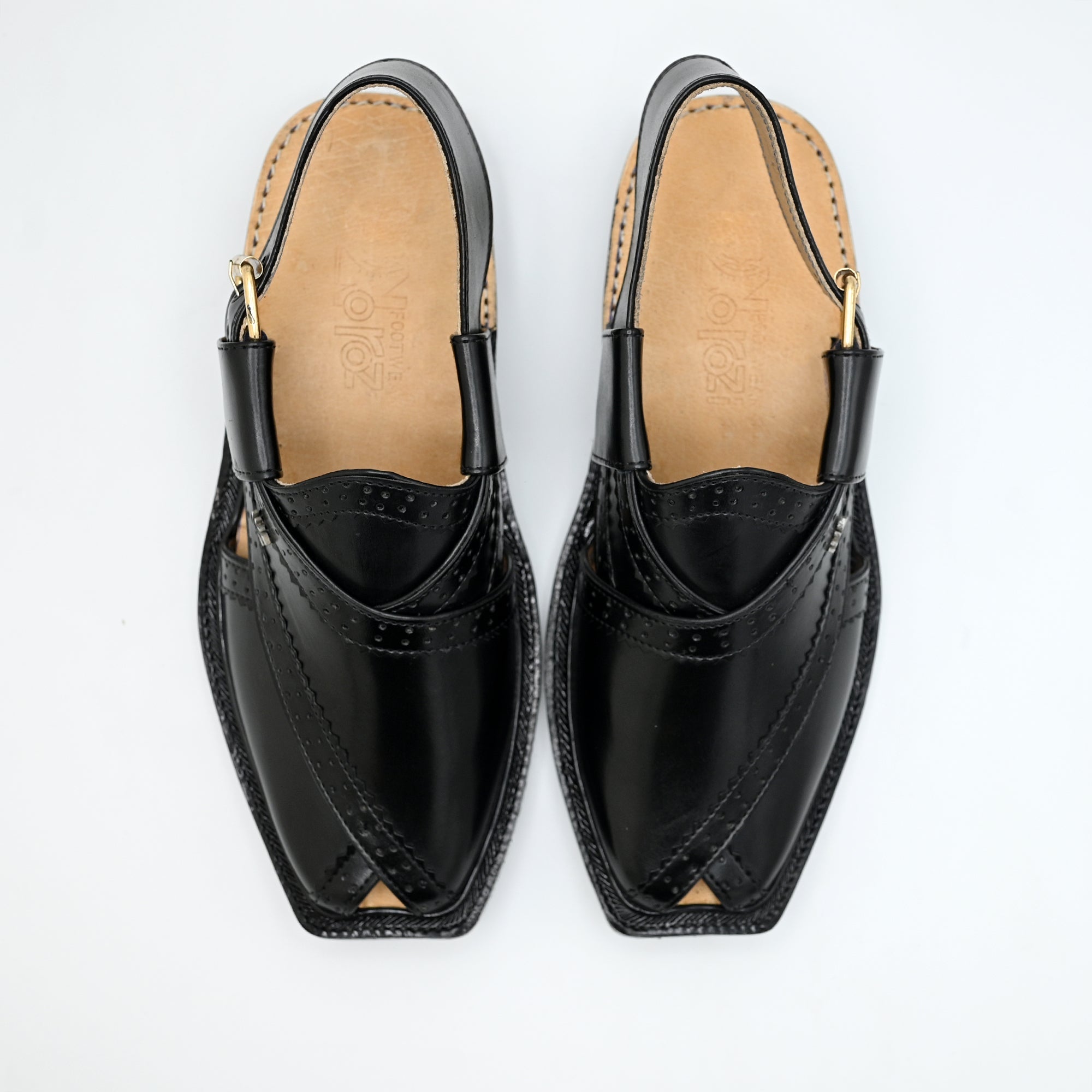 Stylish Norozi Leather Chappal Black
