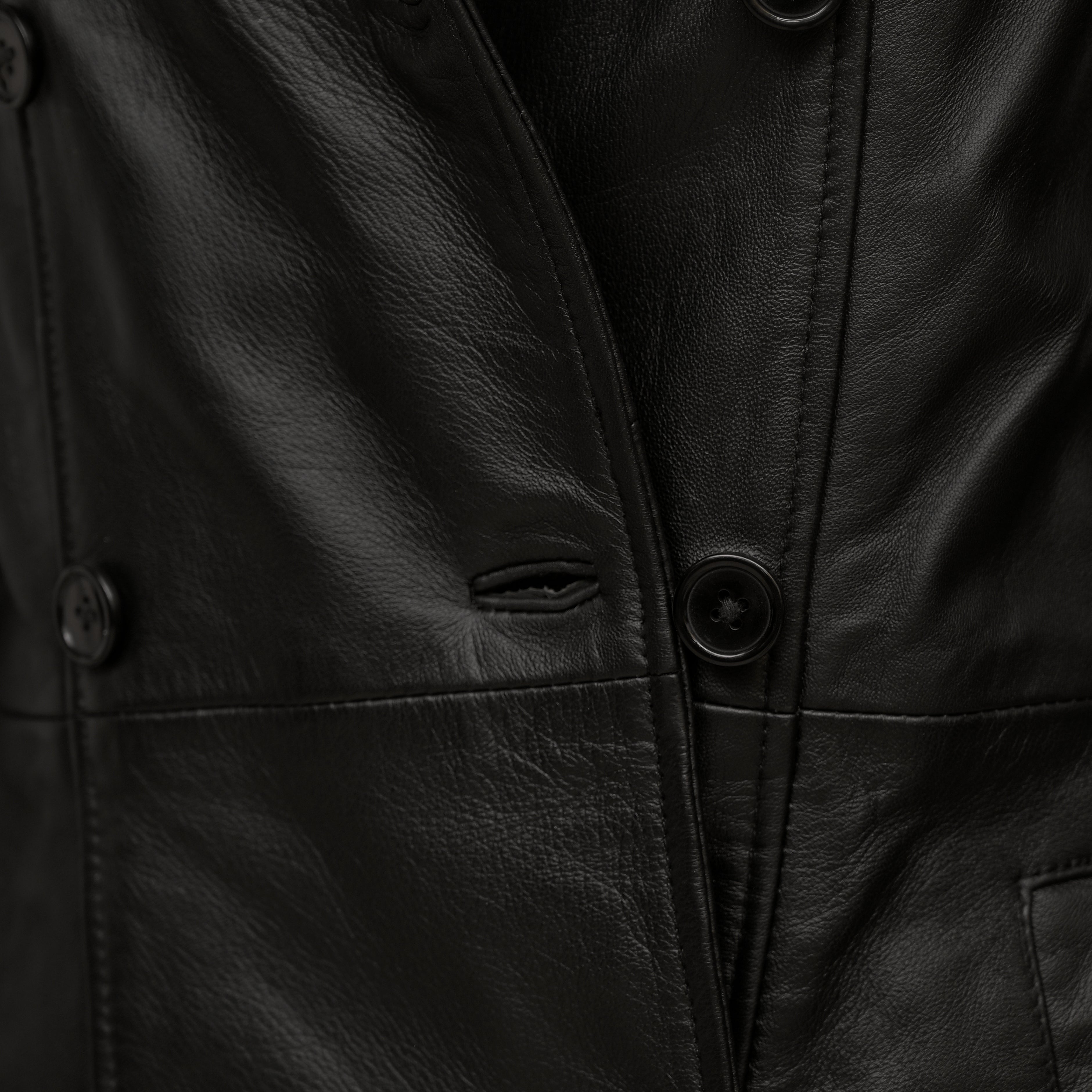 Women's Premium Leather Long Coat Fl02