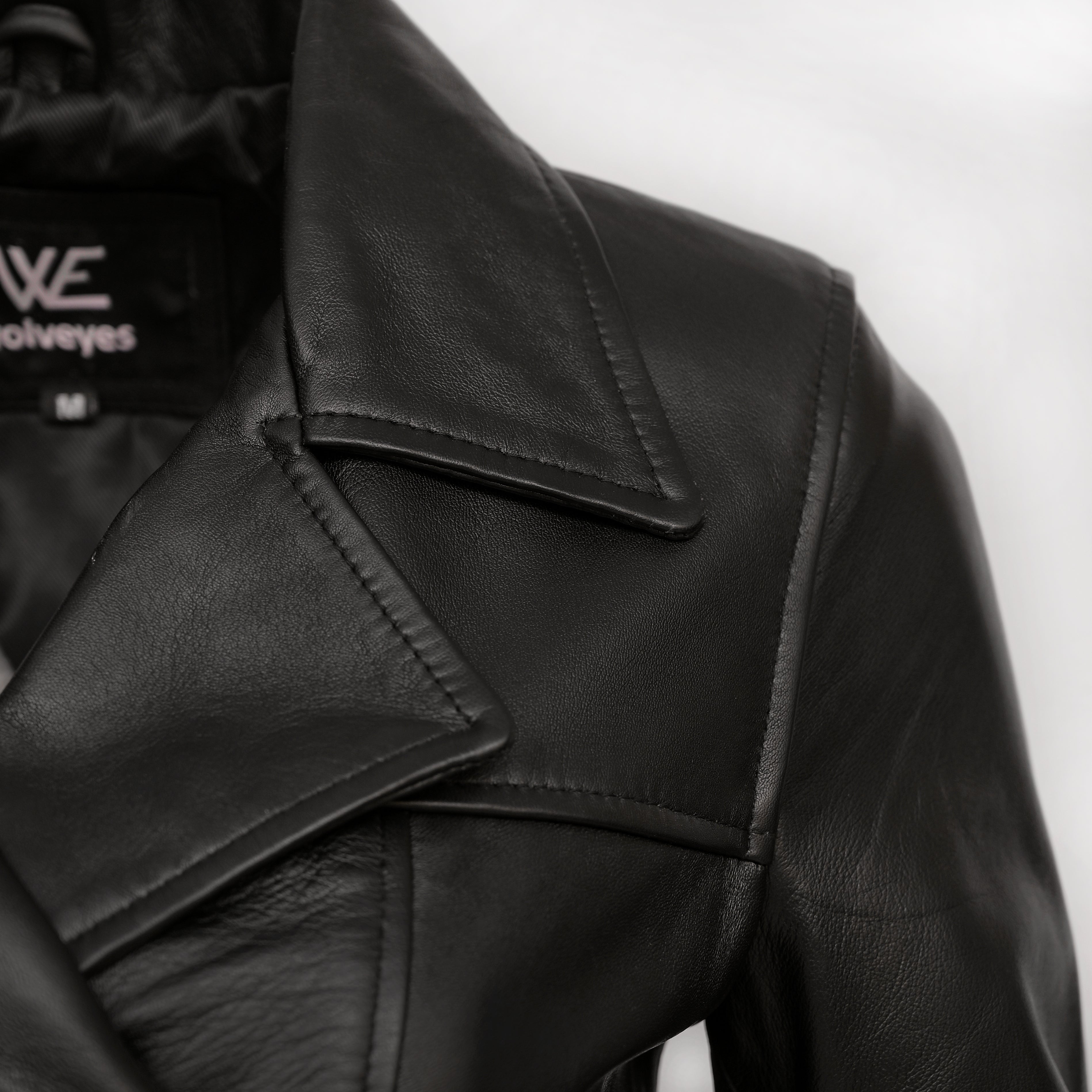 Women's Premium Leather Long Coat Fl02