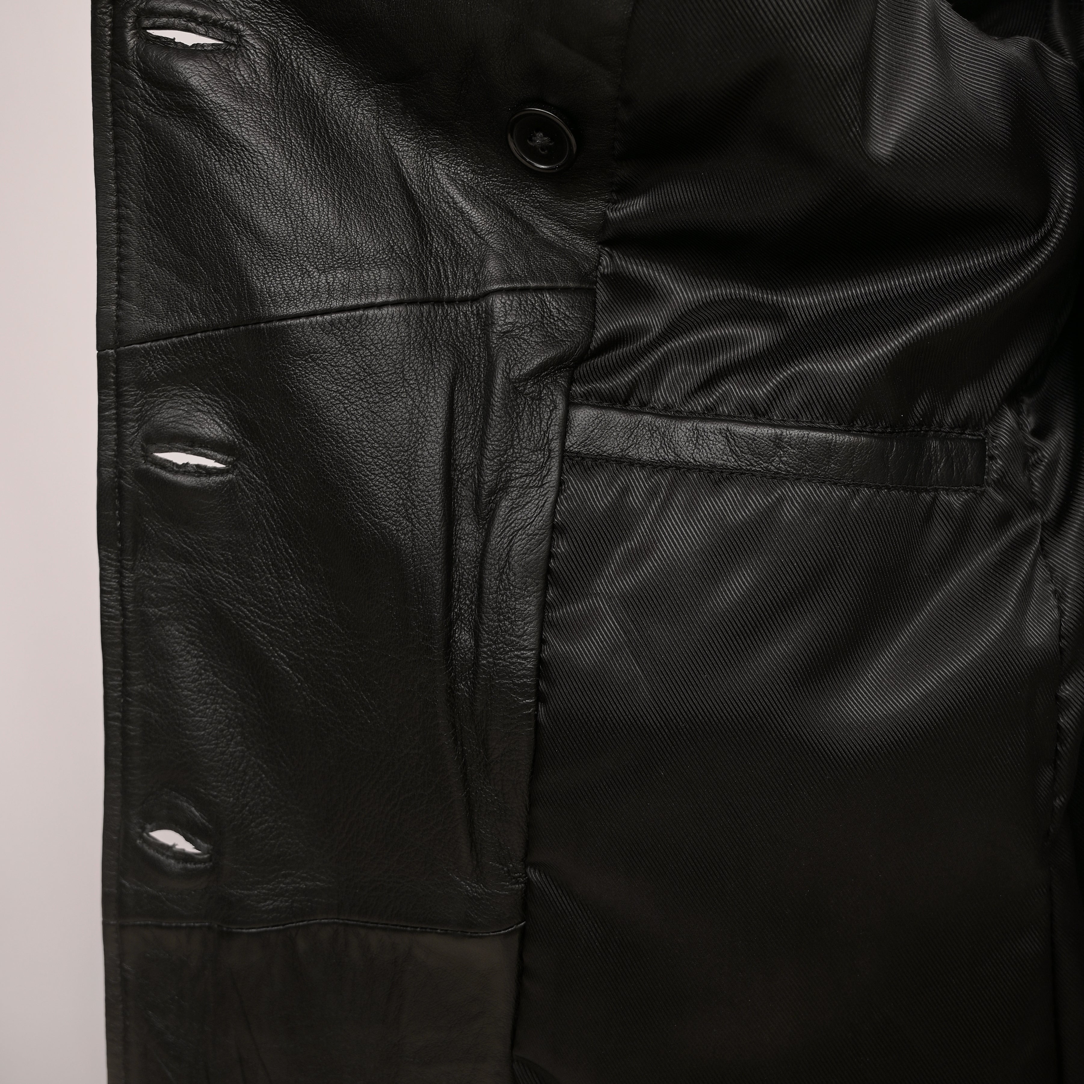 Women's Premium Leather Long Coat Fl02